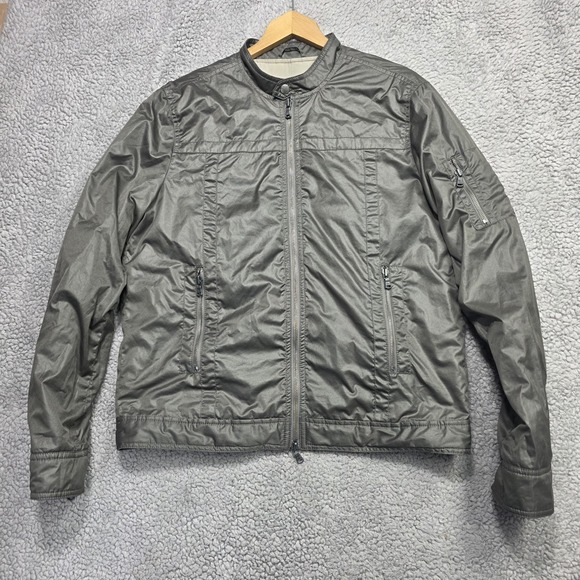 John Varvatos Other - John Varvatos Collection Men Gray Racer Jacket Zip Front Windbreaker Size Medium